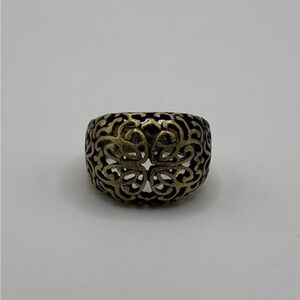 Lia Sophia Gold-Tone Openwork Filigree Statement Ring Size 6.5